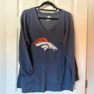 NFL Team Apparel Women's Denver Broncos Blue Gray Sweatshirt Sz 2X